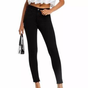 AG Adriano Goldschmied Farrah Skinny Ankle Jeans, Black, Size 27